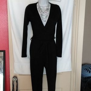 Black warm fleece jumpsuit